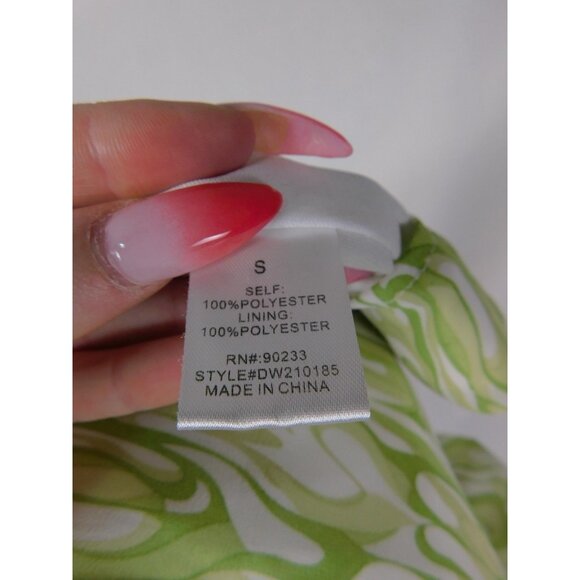 Kendall & Kylie Dress Womens Small Green Spaghetti Strap Mini Swirl DW210185 - Picture 11 of 12